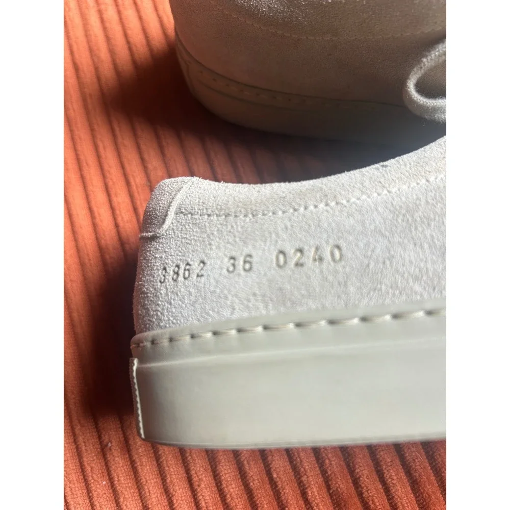 Common Projects Achilles Sneakers Women's‎ Size 6 Beige Excellent Suede Low-Top